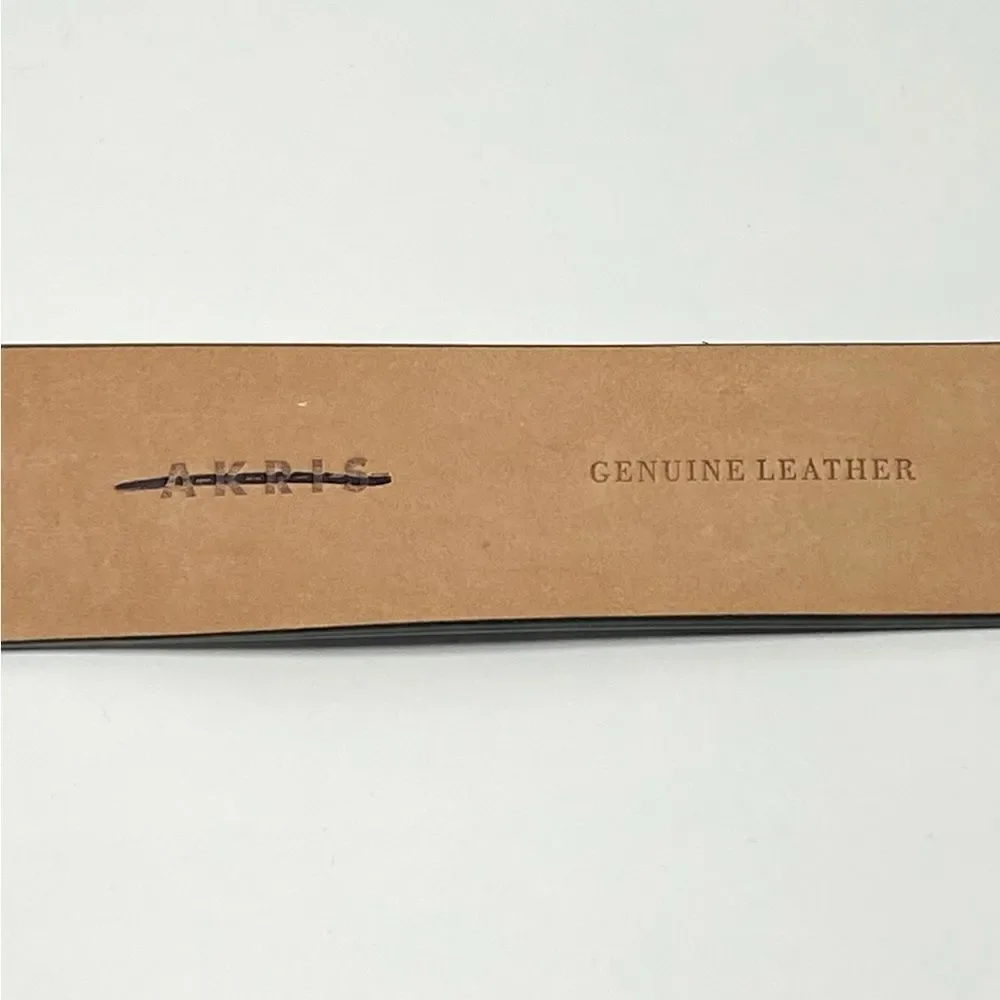 Akris Logo Press Stud Thin Leather Belt size 34(FR)